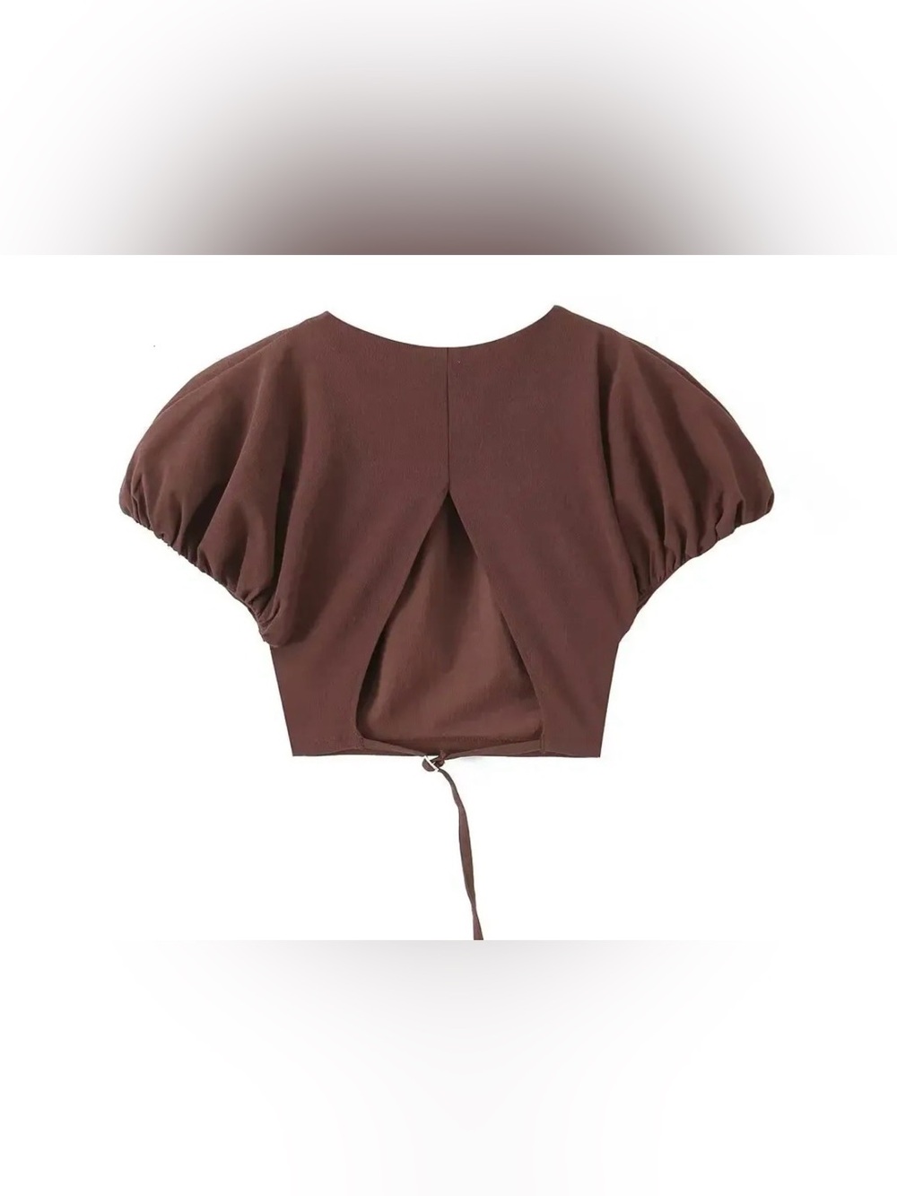 Zara Balloon Short Sleeve Crop Top